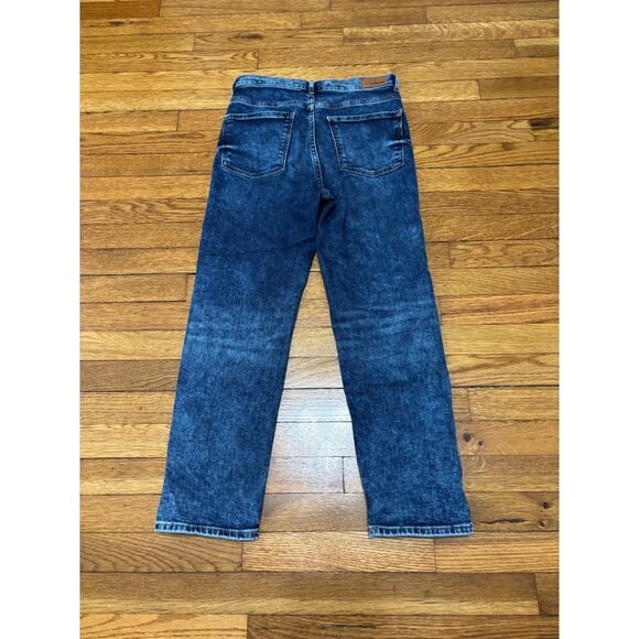 Express Womens Mom Jeans Size 4 4R Blue Dark Wash Stretch Denim Super High Rise - Picture 6 of 6